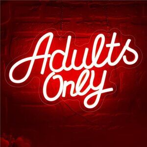Adults Only Neon Sign for Wall Decor Red Text Light Up Sign Business Signs Neon